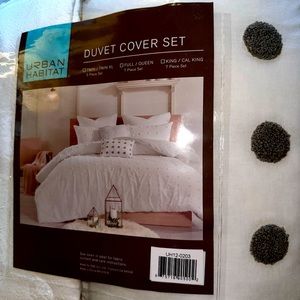 Home Essence Kay Cotton Tufted Ivory 7Piece Duvet Cover Bedding Set